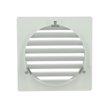 Grille de ventilation spécial façade pour tubes PVC diamètre Ø 160mm - hauteur 184mm - largeur 184mm couleur Blanc Nicoll | GET16B