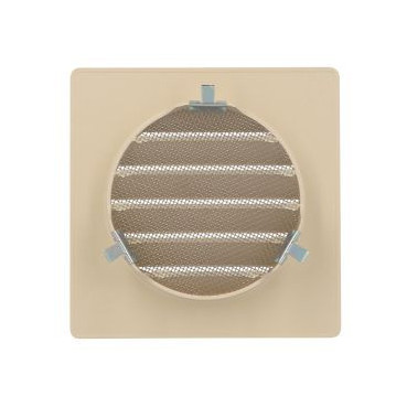 Grille de ventilation spécial façade pour tubes PVC diamètre Ø 110mm - hauteur 139mm - largeur 139mm couleur Sable Nicoll | GETM110