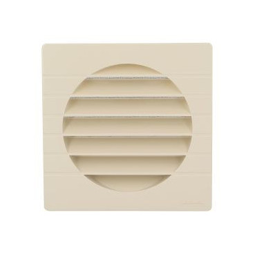 Grille de ventilation spécial façade pour tubes PVC diamètre Ø 140mm - hauteur 164mm - largeur 164mm couleur Sable Nicoll | GETM140