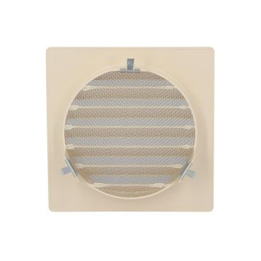 Grille de ventilation spécial façade pour tubes PVC diamètre Ø 140mm - hauteur 164mm - largeur 164mm couleur Sable Nicoll | GETM140