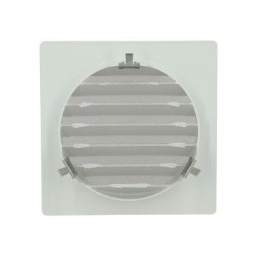 Grille de ventilation spécial façade pour tubes PVC diamètre Ø 140mm - hauteur 164mm - largeur 164mm couleur Blanc Nicoll | GETM14B