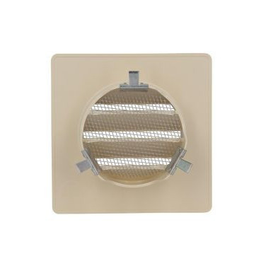 Grille de ventilation spécial façade pour tubes PVC diamètre Ø 80mm - hauteur 109mm - largeur 109mm couleur Sable Nicoll | GETM80