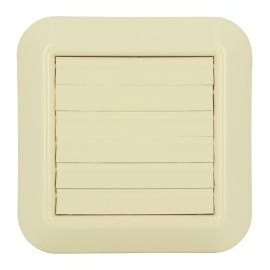 Grille de ventilation avec sortie d'air à volet mobile diamètre Ø 125mm x 110mm x 100mm - hauteur 204mm - largeur 204mm couleur Sable Nicoll | GOTS