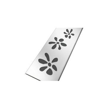 Grille de caniveaux de douche 50 mm inox Design Fleurs - largeur 50mm - longueur 945mm Nicoll | GSICAN100F