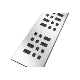 Grille de caniveaux de douche 50 mm inox Design Carrés - largeur 50mm - longueur 345mm Nicoll | GSICAN40C