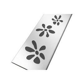 Grille de caniveaux de douche 50 mm inox Design Fleurs - largeur 50mm - longueur 345mm Nicoll | GSICAN40F