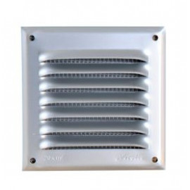 Grille de ventilation aluminium à visser carrée - persiennes avec moustiquaire - hauteur 100mm - largeur 100mm couleur Gris Nicoll | LM1010G