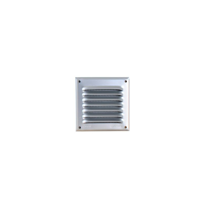 Grille de ventilation aluminium à visser carrée - persiennes avec moustiquaire - hauteur 100mm - largeur 100mm couleur Gris Nicoll | LM1010G