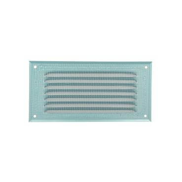 Grille de ventilation aluminium à visser rectangulaire horizontale - persiennes avec moustiquaire - hauteur 100mm - largeur 200mm couleur Blanc Nicoll | LM1020B