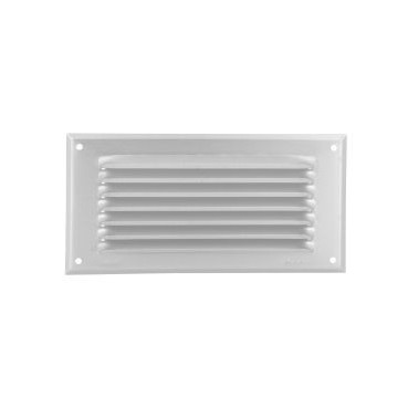 Grille de ventilation aluminium à visser rectangulaire horizontale - persiennes avec moustiquaire - hauteur 100mm - largeur 200mm couleur Gris Nicoll | LM1020G