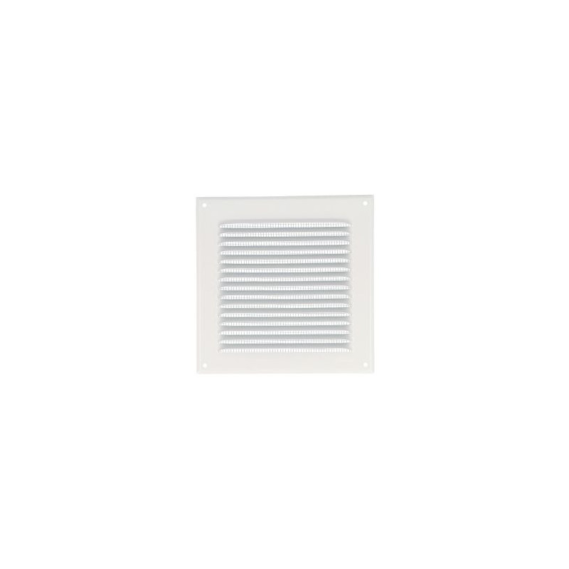 Grille de ventilation aluminium à visser carrée - persiennes avec moustiquaire - hauteur 200mm - largeur 200mm couleur Blanc Nicoll | LM2020B