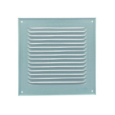 Grille de ventilation aluminium à visser carrée - persiennes avec moustiquaire - hauteur 200mm - largeur 200mm couleur Blanc Nicoll | LM2020B