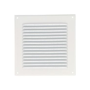 Grille de ventilation aluminium à visser carrée - persiennes avec moustiquaire - hauteur 200mm - largeur 200mm couleur Blanc Nicoll | LM2020B