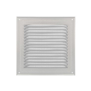 Grille de ventilation aluminium à visser carrée - persiennes avec moustiquaire - hauteur 200mm - largeur 200mm couleur Gris Nicoll | LM2020G