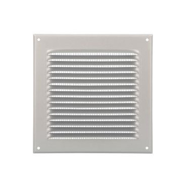 Grille de ventilation aluminium à visser carrée - persiennes avec moustiquaire - hauteur 200mm - largeur 200mm couleur Gris Nicoll | LM2020G