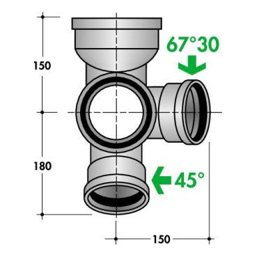 Culotte 2 WC diamètre Ø 100mm Nicoll | NAM63