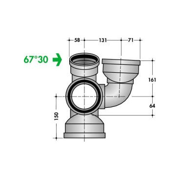 Culotte triple pour 1 WC diamètre Ø 100mm Nicoll | NAMC66