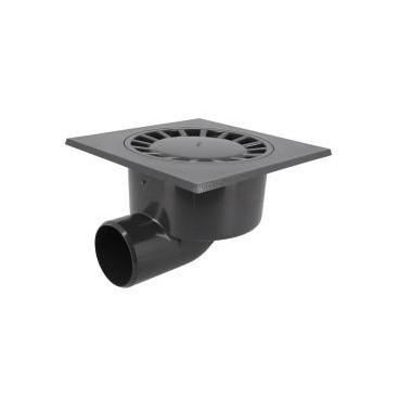 Siphon standard sortie horizontale diamètre Ø 100mm x 90mm x 230mm - largeur 300mm - longueur 300mm couleur Gris anthracite Nicoll | SC1930