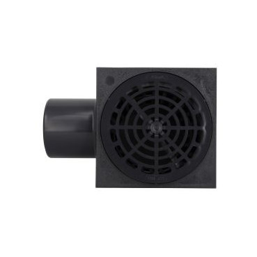 Siphon à panier sortie horizontale diamètre Ø 110mm x 100mm - hauteur 185mm - largeur 200mm - longueur 200mm couleur Gris anthracite Nicoll | SCP1110