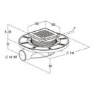 Image du produit : Siphon pour sols carrelés faible hauteur avec grille et cadre inox 304 sortie horizontale diamètre Ø 40mm - largeur 213mm - longueur 213mm Nicoll | SFH10IC