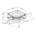 Image du produit : Siphon pour sols carrelés faible hauteur avec grille et cadre inox 304 sortie horizontale diamètre Ø 50mm - largeur 213mm - longueur 213mm Nicoll | SFH15I