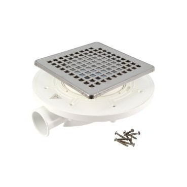 Siphon pour sols carrelés faible hauteur avec grille et cadre inox 304 sortie horizontale diamètre Ø 40mm - largeur 213mm - longueur 213mm Nicoll | SFH15INC