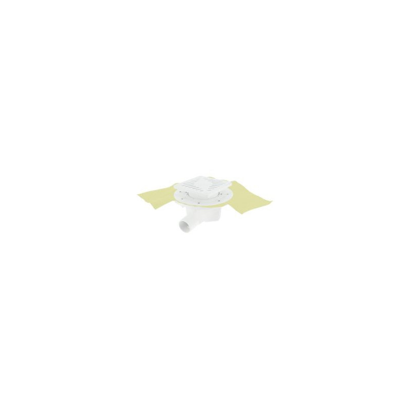 Siphon pour sols carrelés nouvelle génération avec grille et cadre PVC Blanc sortie horizontale diamètre Ø 40mm x 50mm - largeur 150mm - longueur 150mm Nicoll | SICAX15HNP