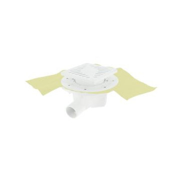 Siphon pour sols carrelés nouvelle génération avec grille et cadre PVC Blanc sortie horizontale diamètre Ø 40mm x 50mm - largeur 150mm - longueur 150mm Nicoll | SICAX15HNP