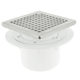 Siphon pour sols carrelés nouvelle génération avec grille et cadre inox 304 sortie verticale diamètre Ø 40mm x 50mm - largeur 150mm - longueur 150mm Nicoll | SICAX15IVC