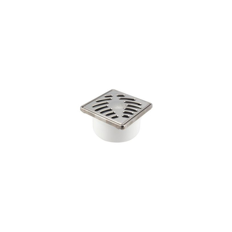 Siphonnette grille carrée 10 x 10 diamètre Ø 40mm x 50mm x 93mm x 100mm - largeur 100mm - longueur 100mm Nicoll | SIHJ10CI