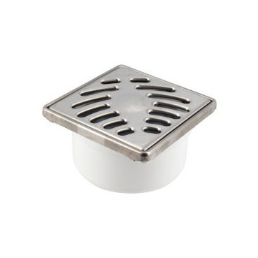 Siphonnette grille carrée 10 x 10 diamètre Ø 40mm x 50mm x 93mm x 100mm - largeur 100mm - longueur 100mm Nicoll | SIHJ10CI