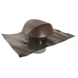 Chapeau de ventilation avec collerette d'étanchéité Atemax diamètre Ø 125mm - largeur 330mm - longueur 450mm couleur Marron Nicoll | VVE12M