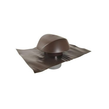 Chapeau de ventilation avec collerette d'étanchéité Atemax diamètre Ø 125mm - largeur 330mm - longueur 450mm couleur Marron Nicoll | VVE12M