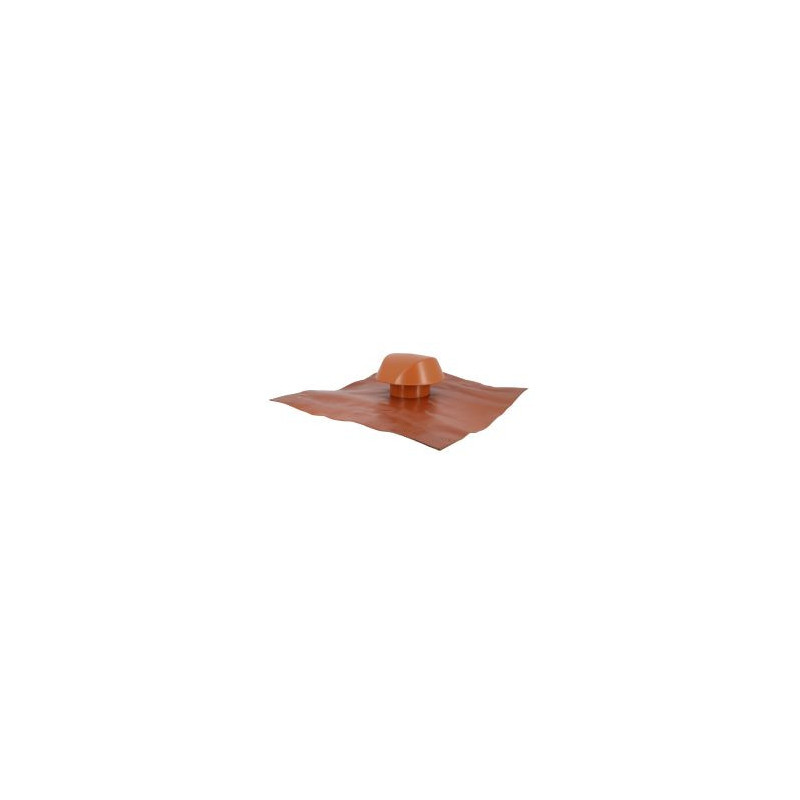 Chapeau de ventilation avec grande collerette d'étenchéité Atemax diamètre Ø 100mm - largeur 550mm - longueur 500mm couleur Rouge Terracotta Nicoll | VVF10T