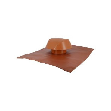 Chapeau de ventilation avec grande collerette d'étenchéité Atemax diamètre Ø 125mm - largeur 550mm - longueur 500mm couleur Rouge Terracotta Nicoll | VVF12T