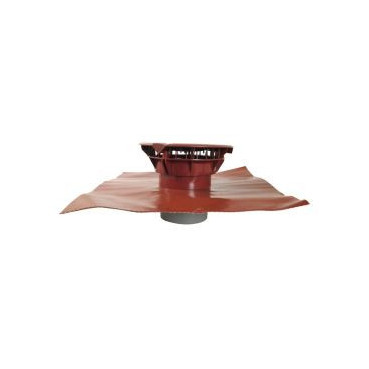 Chapeau aéraulique avec collerette d'étanchéité Atemax diamètre Ø 160mm - largeur 550mm - longueur 500mm couleur Rouge Nicoll | VXE16R