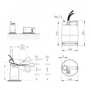 Pompe multi-usages UNILIFT KP - 250 AV1 GRUNDFOS | 012H1400