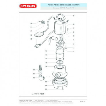 Pompe de vidange TF 800S SPERONI | 101277210