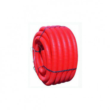 Gaine TPC annelée - 63 mm - ROUGE - COURONNE 50M ELYDAN | 3142