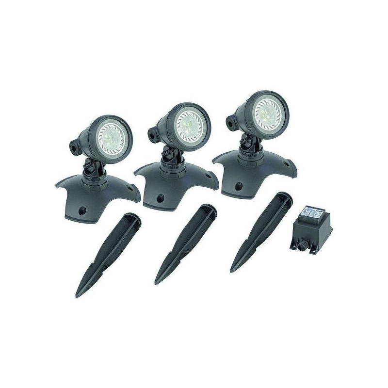 Kit 3 projecteurs LED LUNAQUA avec transformateur OASE | 57035