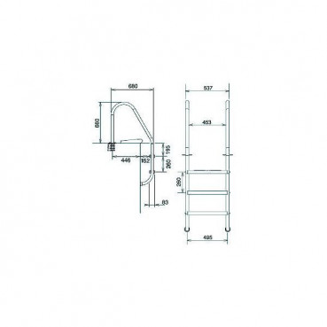 Echelle inox pour piscine - 4 marches FLUIDRA | M00155