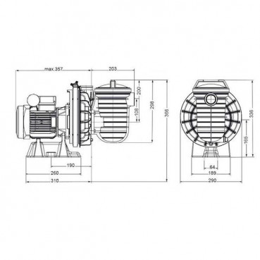 Pompe filtration Sta-Rite monophasée - LA STARITE - 0.75kW PENTAIR | P-STR-071