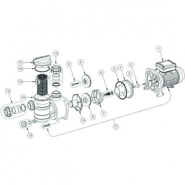 Pompe piscine SWIMMEY monophasée - 1.50kW PENTAIR | P7242290-1