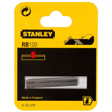 Fer pour rabot rb10 et rb5 - conditionnement de 5 lames droites Stanley | 0-12-378