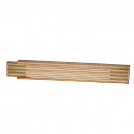 Mètre à ruban de chantier Stanley pliante 2 mètres x 15mm bois naturel - largeur 4 cm - Hauteur 24 cm - longueur 2 cm | 0-35-455