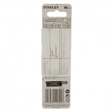 Lames de cutters 18mm - 10 distributeurs 10 lames Stanley | 1-11-301