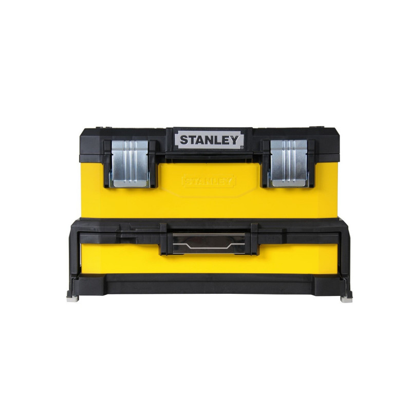 Boite caisse à outils vide Stanley à tiroir bimatiere jaune 51cm - largeur 335 mm - Hauteur 280 mm - longueur 545 mm | 1-95-829