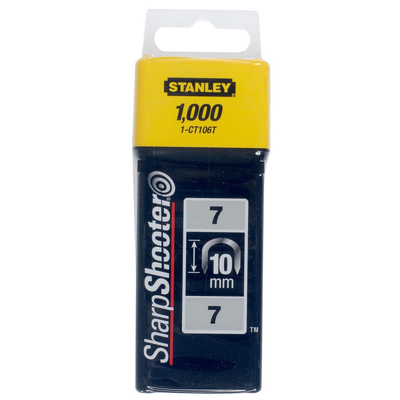 Agrafes cavaliers 10mm type 7 - boite de 1000 pièces Stanley | 1-CT106T