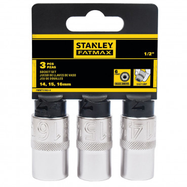 Jeu de douilles 1/2" 6 pans 14 - 15 - 16mm FATMAX - 3 pieces Stanley | FMMT17093-0