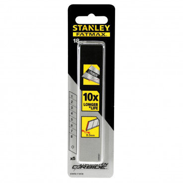 Lames de cutter 18mm FATMAX au carbure de tungstene - conditionnement 10 lames Stanley | STHT2-11818